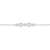 Asfour Crystal Box Chain Bracelet With Round & Oval Design In 925 Sterling Silver-BD0309